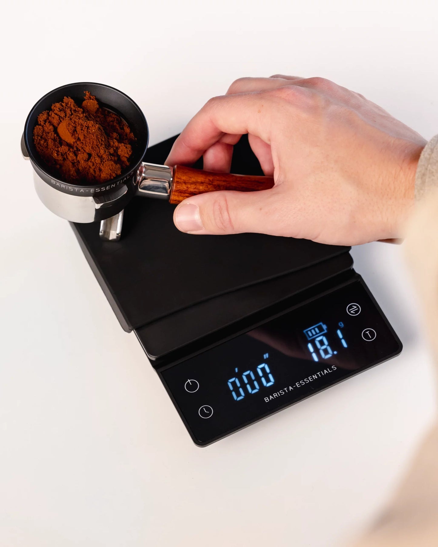 Barista coffee scale with timer