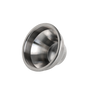 Convex filterbakje 58mm van RVS, schuin van bovenaf