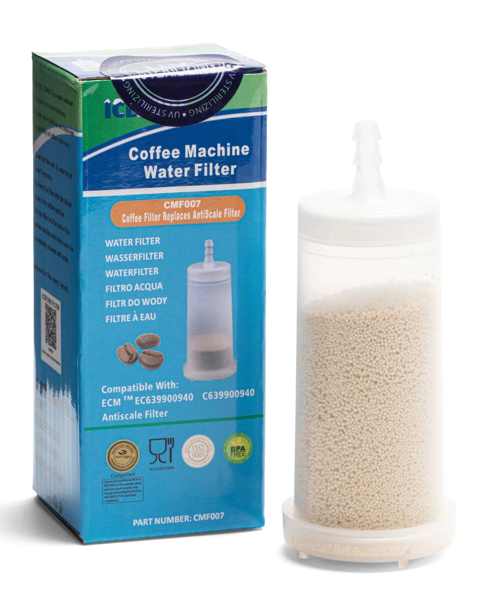 Waterfilter voor espressomachines met waterslang