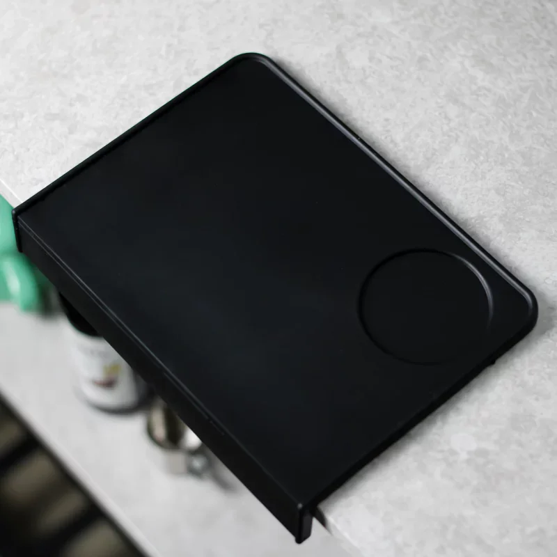 Tampermat met hoek en portafilter uitloop - tampingmat van rubber
