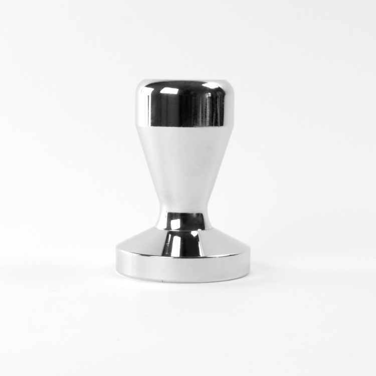 Barista tamper, tamper, koffie tamper, RVS, zilver, vooraanzicht