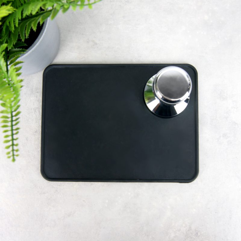 Tamper mat, tampermat, plat, zwart, tampingmat, tamperhouder