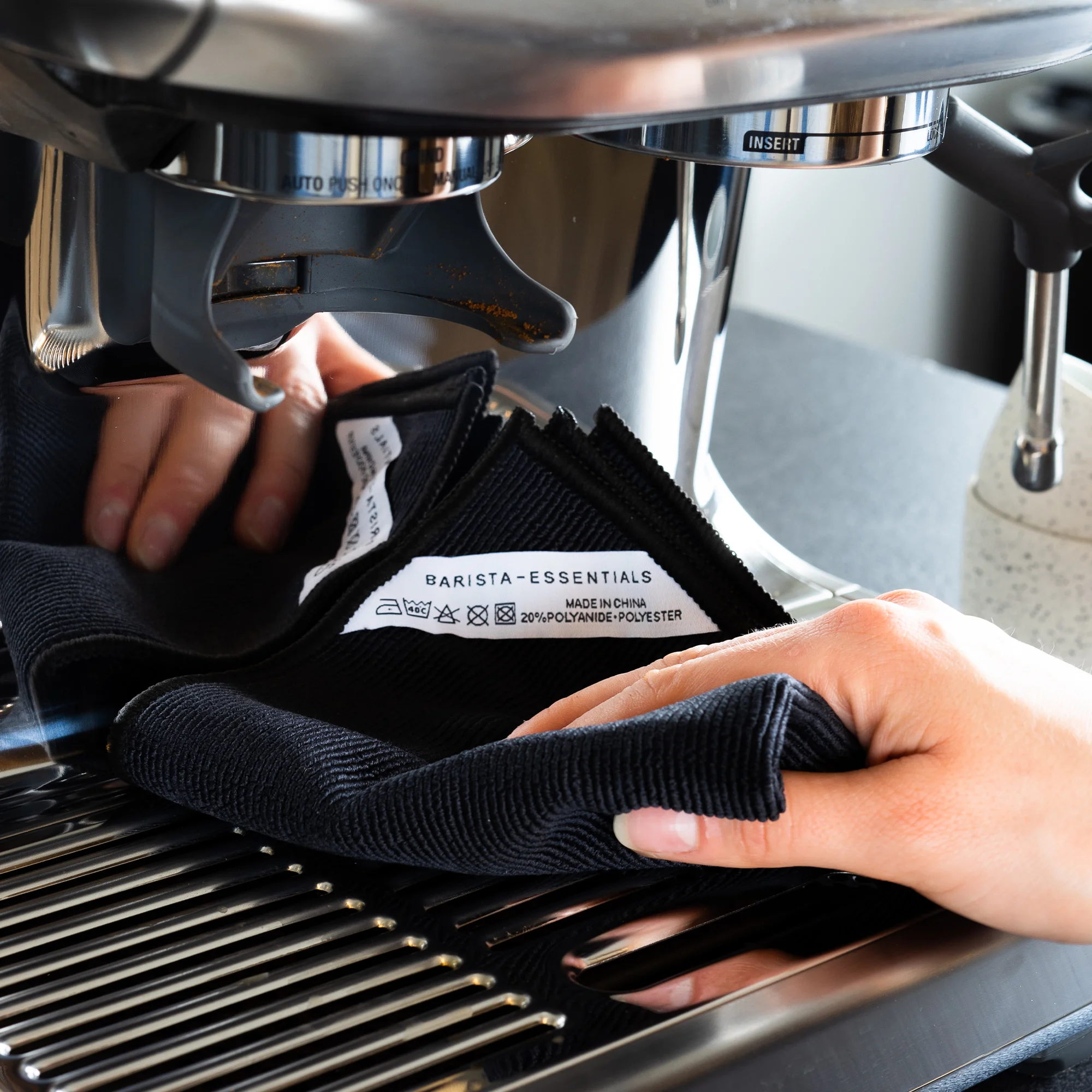 Barista doekje zwart voor espressomachine onderhoud
