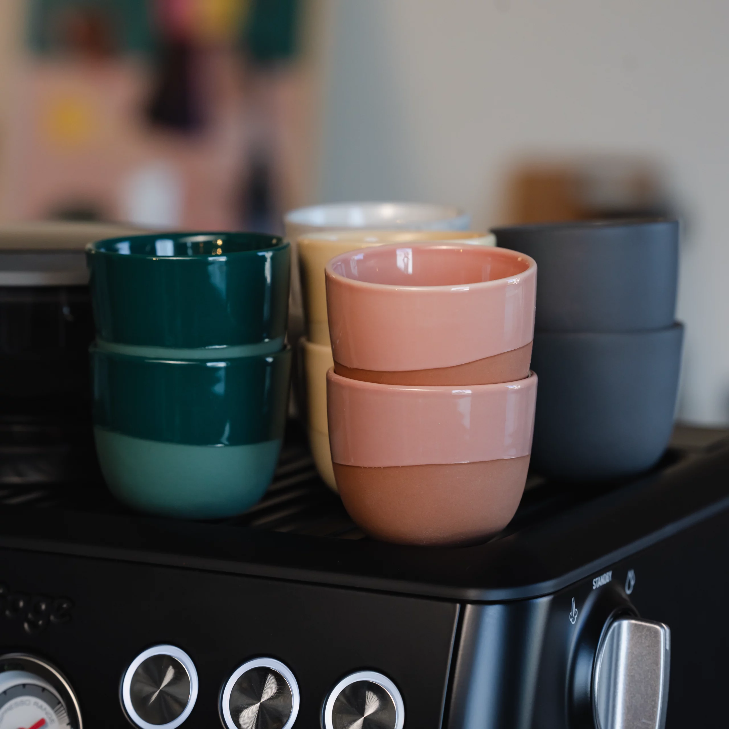 Espresso koffie kopjes van Barista-Essentials op Sage Barista Express